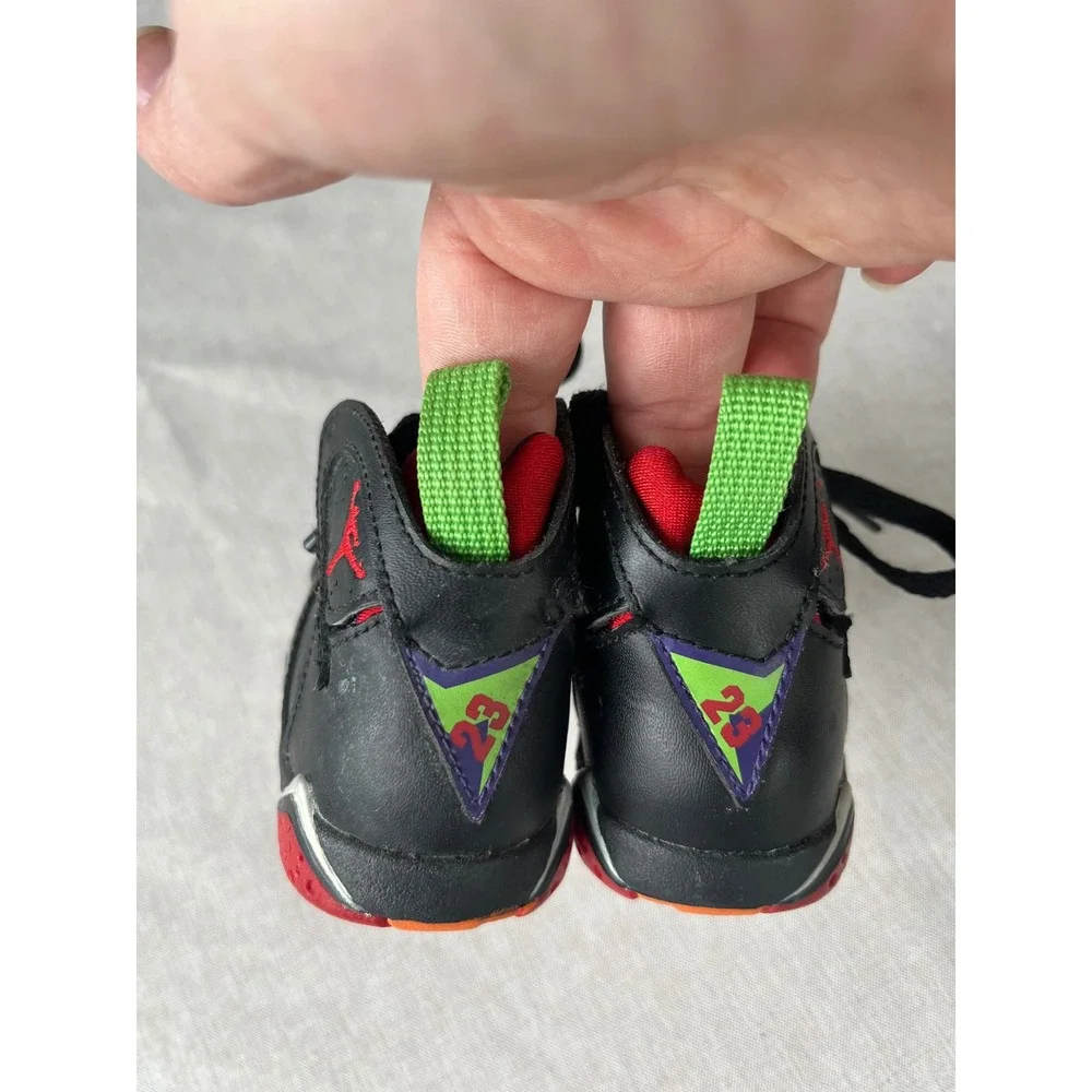 Jordan 7‎ Retro Marvin the Martian Black Red Green Toddler Size 2C 304772-029